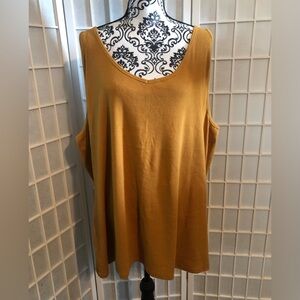 Sonoma Mustard Yellow Rib Knit Tank Top 5X Plus Size